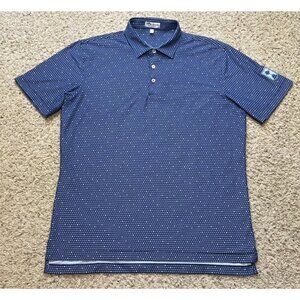 Peter Millar Summer Comfort Ryder Cup Blue Dot Golf Polo Shirt Size Medium EUC